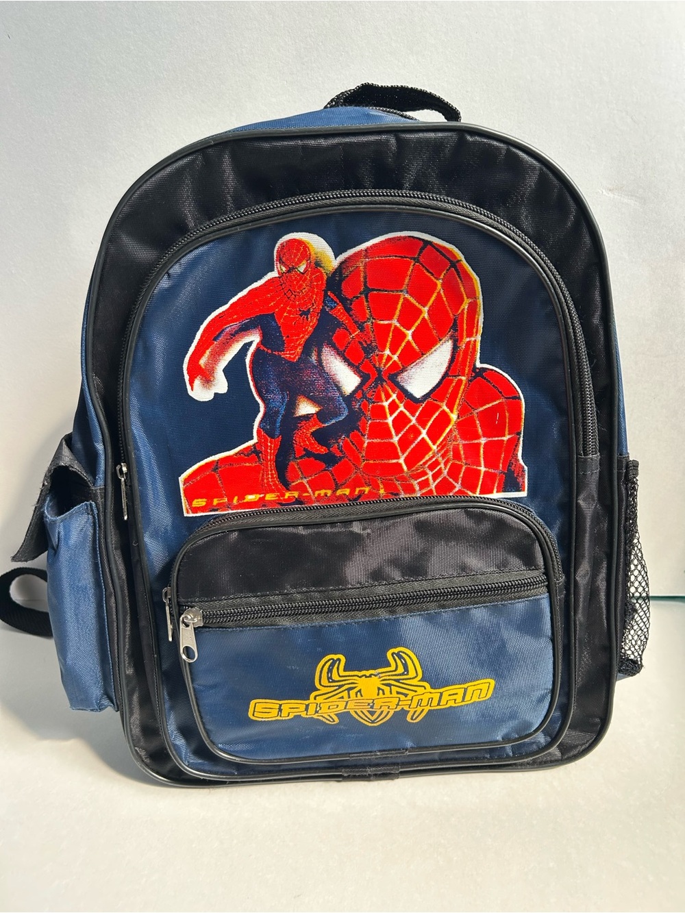 Vintage Y2K Spider-Man Blue and Black Backpack - Small